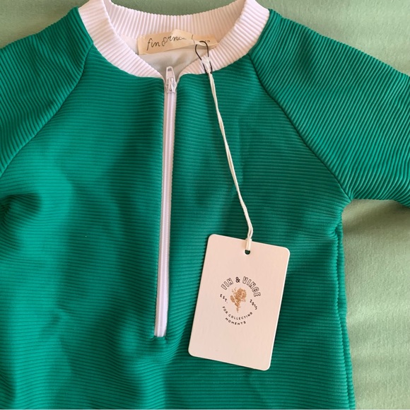 Fin & Vince Onesie Swimsuit in Emerald - Picture 2 of 4